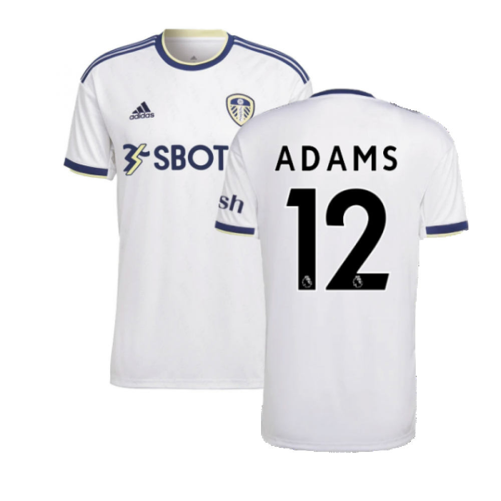 '22-'23 Leeds United Home Shirt (Adams 12) Polyester Tyler Adams Made By: Adidas Men's White Small