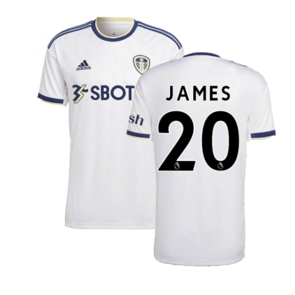 '22-'23 Leeds United Home Shirt (James 20) Polyester Daniel James Made By: Adidas Men's White Extra Large