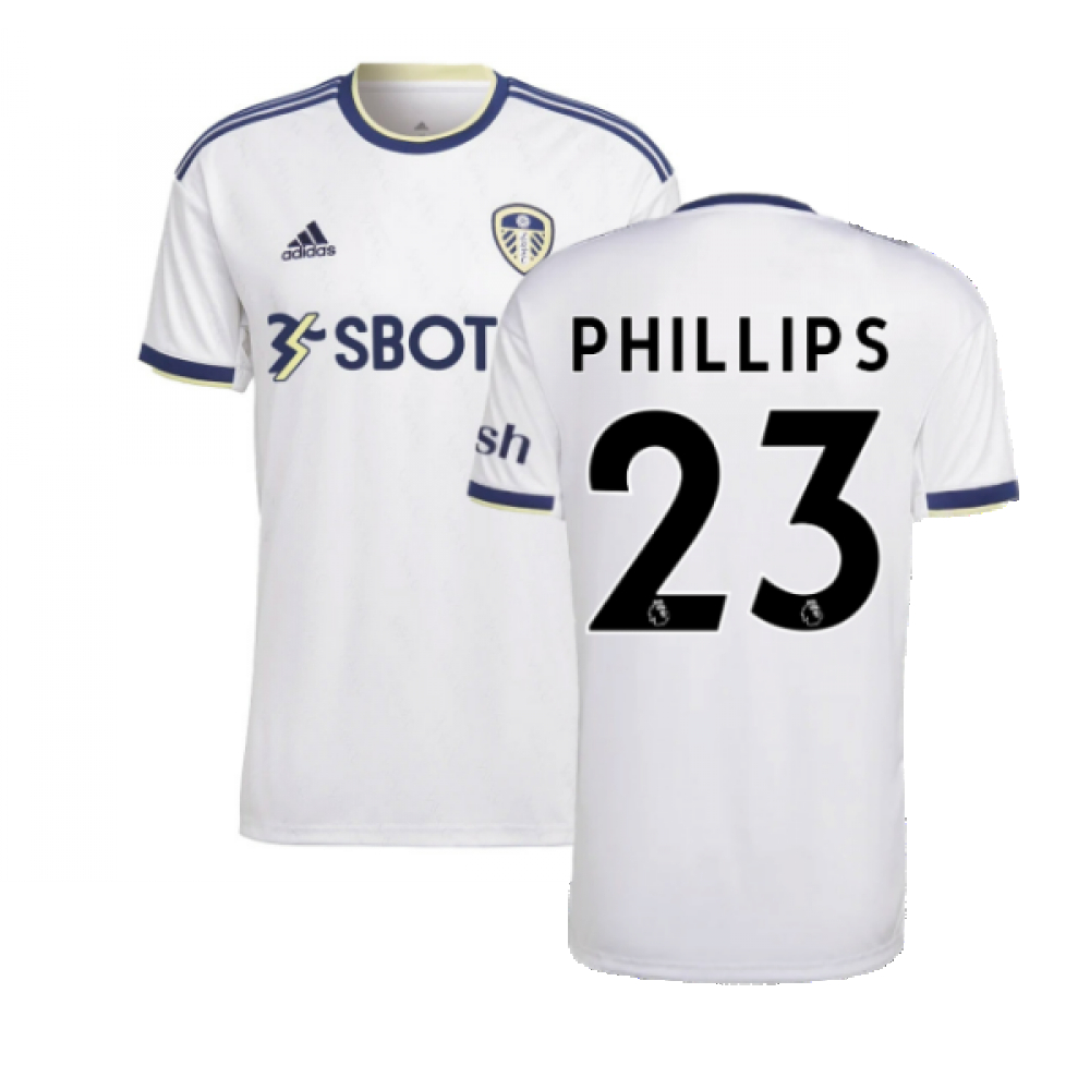 '22-'23 Leeds United Home Shirt (Phillips 23) Polyester Kalvin Phillips Made By: Adidas Men's White Extra Large