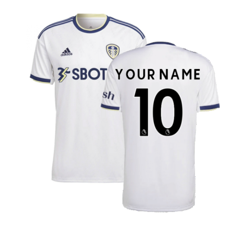'22-'23 Leeds United Home Shirt (Your Name) Polyester Made By: Adidas Men's White Extra Large