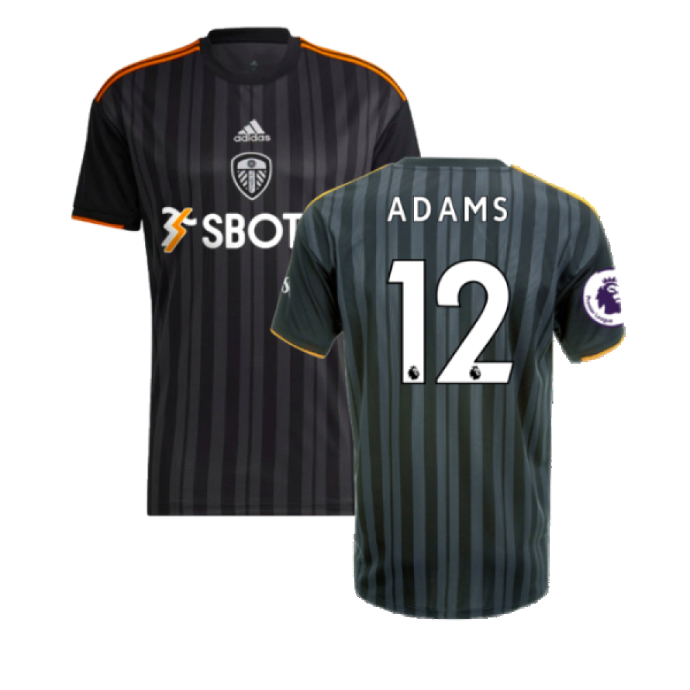 '22-'23 Leeds United Third Shirt (Adams 12) Polyester Tyler Adams Made By: Adidas Men's Black Extra Large