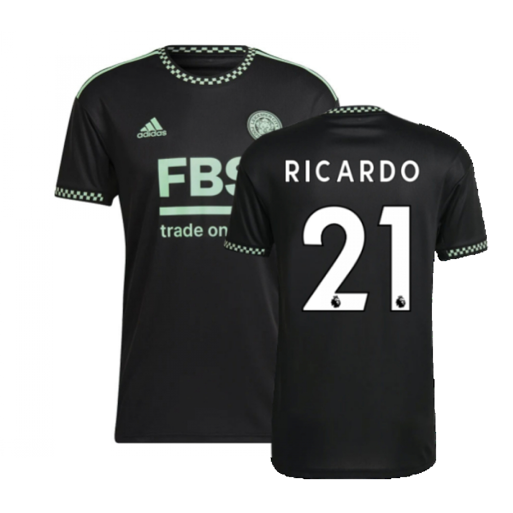 '22-'23 Leicester City Away Shirt (Ricardo 21) Polyester Ricardo Pereira Made By: Adidas Men's Black Xxl