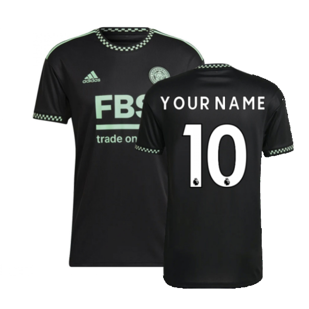 '22-'23 Leicester City Away Shirt (Your Name) Polyester Made By: Adidas Men's Black Xxl