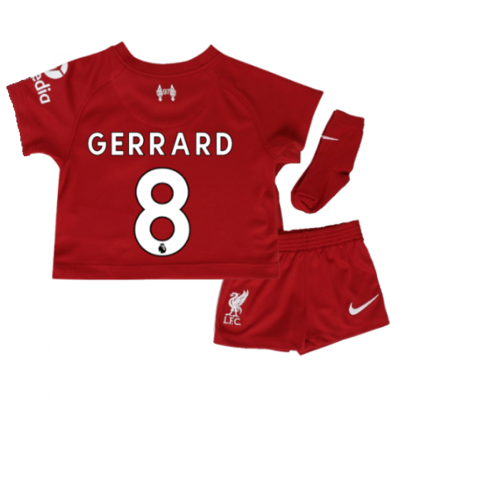 '22-'23 Liverpool Home Baby Kit (Gerrard 8) Toddler's Polyester Steven Gerrard Made By: Nike Unisex Toddler Red 6-9 Mo