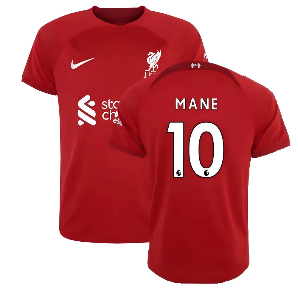 '22-'23 Liverpool Home Shirt (Mane 10) Polyester Sadio Mane Made By: Nike Men's Red Extra Small
