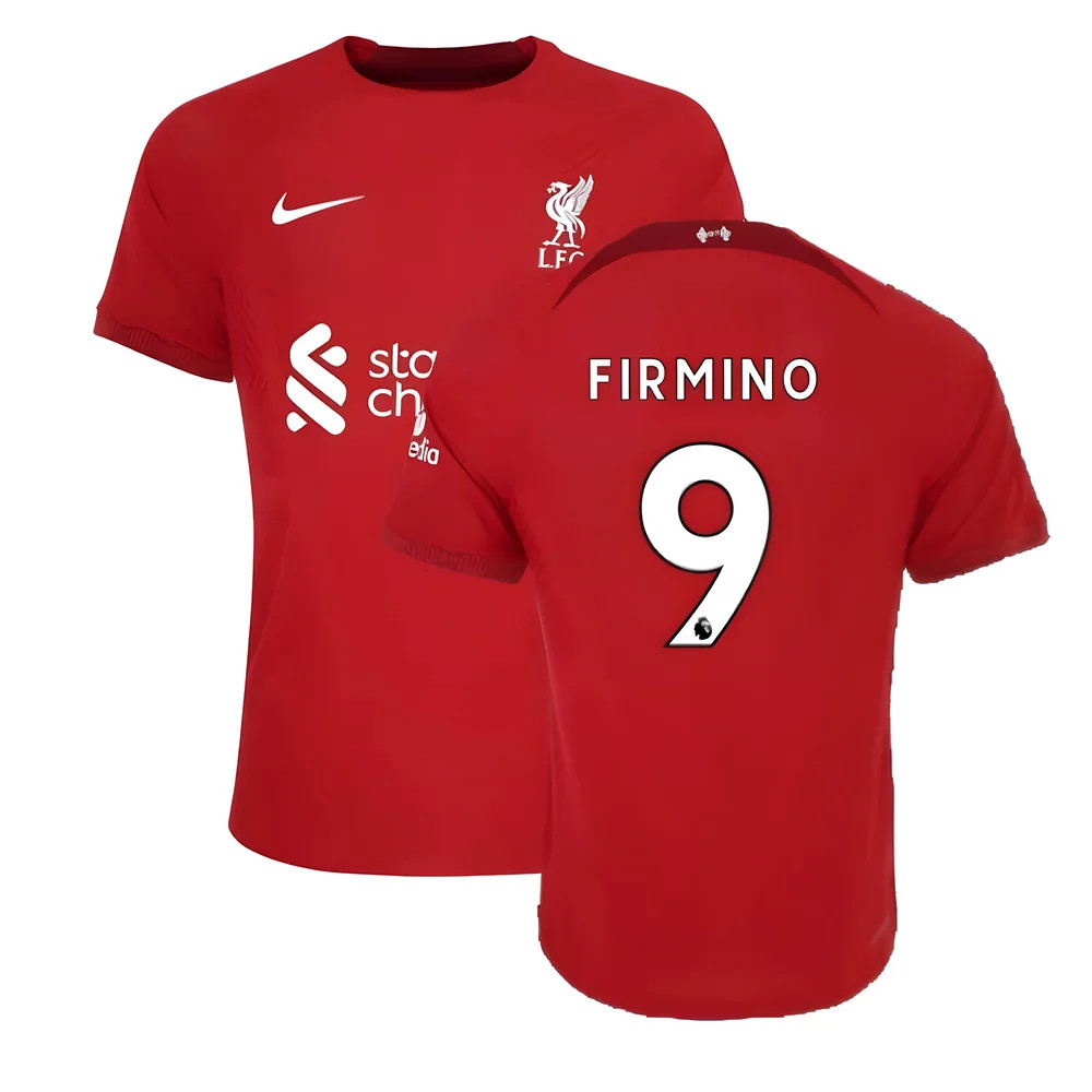 '22-'23 Liverpool Vapor Home Shirt (Firmino 9) Polyester Roberto Firmino Made By: Nike Men's Red 3XL