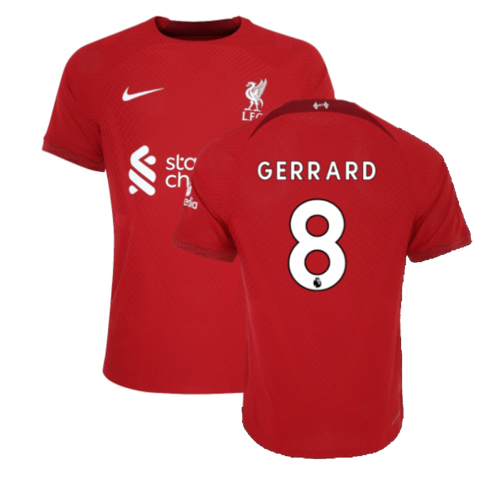 '22-'23 Liverpool Vapor Home Shirt (Gerrard 8) Polyester Steven Gerrard Made By: Nike Men's Red 3XL