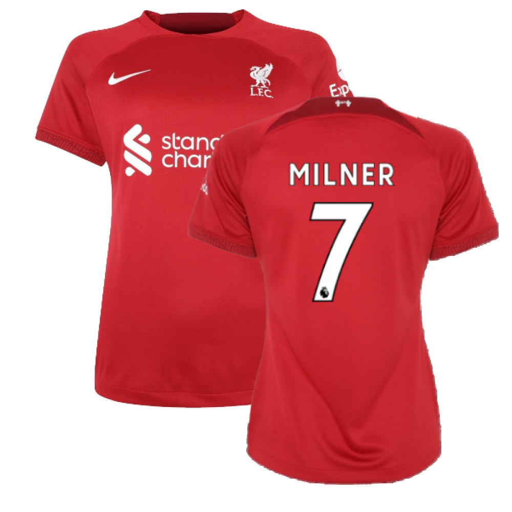 '22-'23 Liverpool Home (Milner 7) Polyester James Milner Made By: Nike Women's Red Extra Small