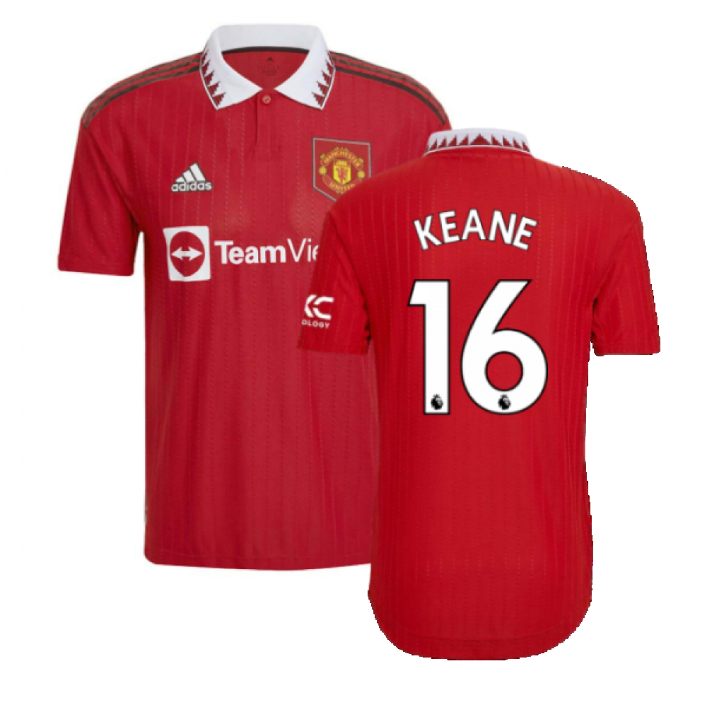 '22-'23 Man Utd Authentic Home Shirt (Keane 16) Polyester Roy Keane Manchester United Made By: Adidas Men's Red Xxl