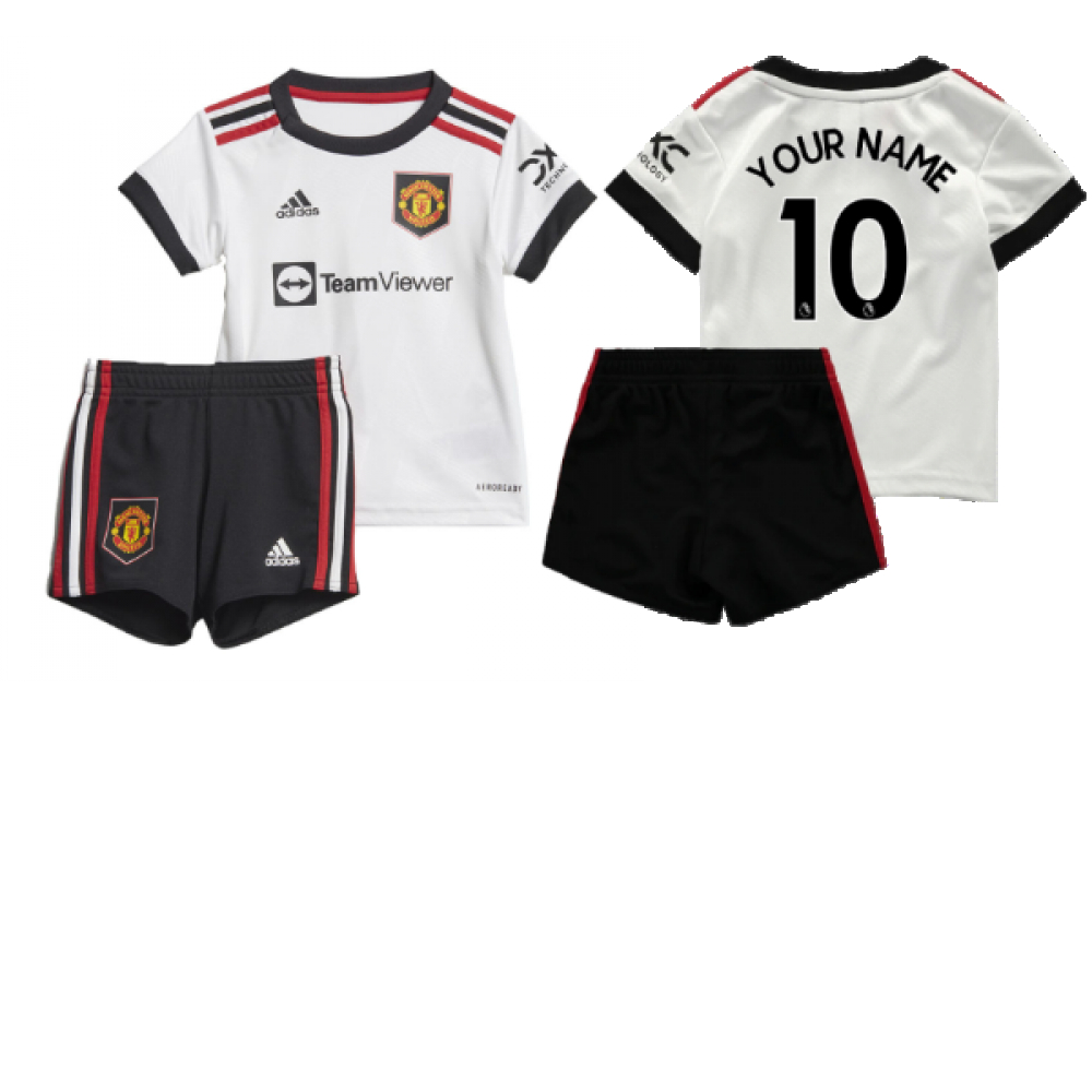 '22-'23 Man Utd Away Baby Kit (Your Name) Toddler's Polyester Manchester United Made By: Adidas Unisex Toddler White 9-12 Mo