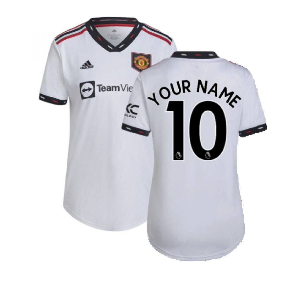 '22-'23 Man Utd Away Shirt () (Your Name) Polyester Manchester United Made By: Adidas Women's White Medium