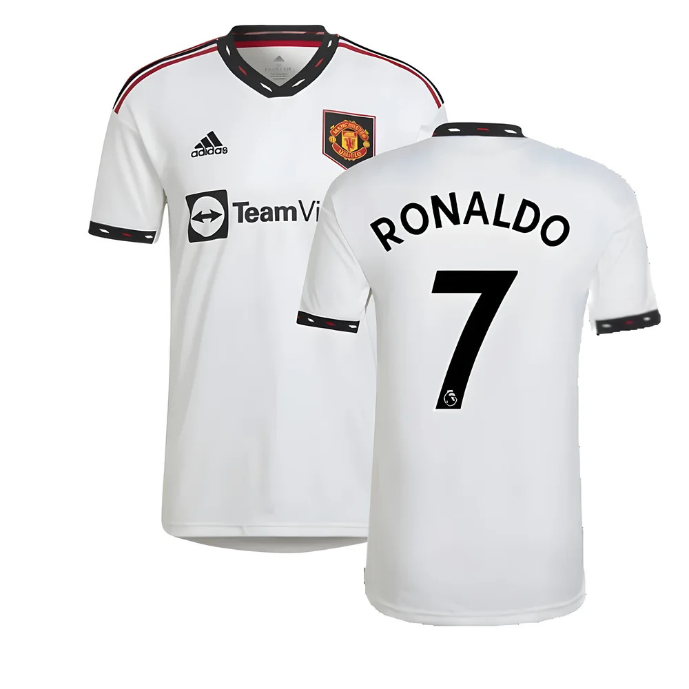 '22-'23 Man Utd Away Shirt (Ronaldo 7) Polyester Cristiano Ronaldo Manchester United Made By: Adidas Men's White Xxl