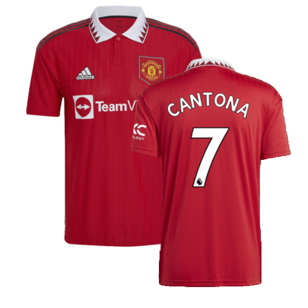 '22-'23 Man Utd Home Shirt (Cantona 7) Polyester Eric Cantona Manchester United Made By: Adidas Men's Blue 3XL