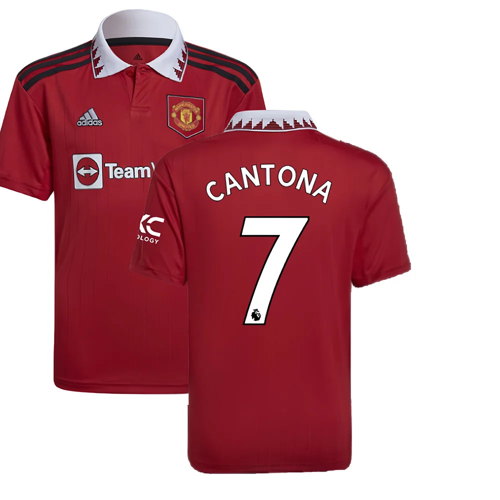 '22-'23 Man Utd Home Shirt (Kids) (Cantona 7) Men's Polyester Eric Cantona Manchester United Made By: Adidas Boys Red Size 13-14
