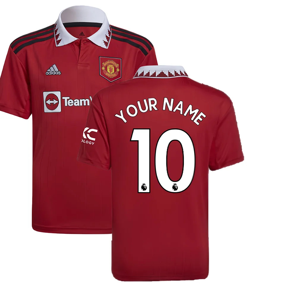 '22-'23 Man Utd Home Shirt (Kids) (Your Name) Men's 13-14 Polyester Manchester United Made By: Adidas Boys Red Size 15-16