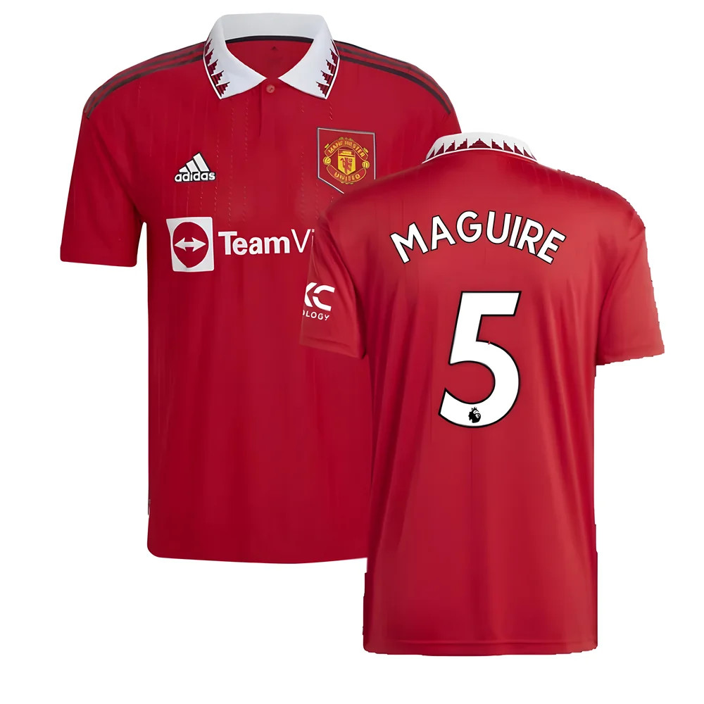 '22-'23 Man Utd Home Shirt (Maguire 5) Polyester Harry Maguire Manchester United Made By: Adidas Men's Blue 3XL