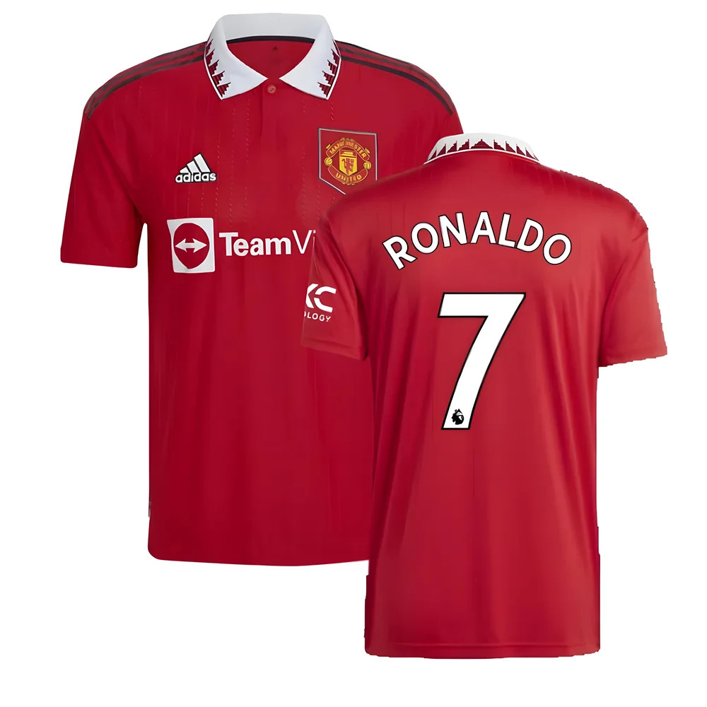 '22-'23 Man Utd Home Shirt (Ronaldo 7) Polyester Cristiano Ronaldo Manchester United Made By: Adidas Men's Blue 3XL