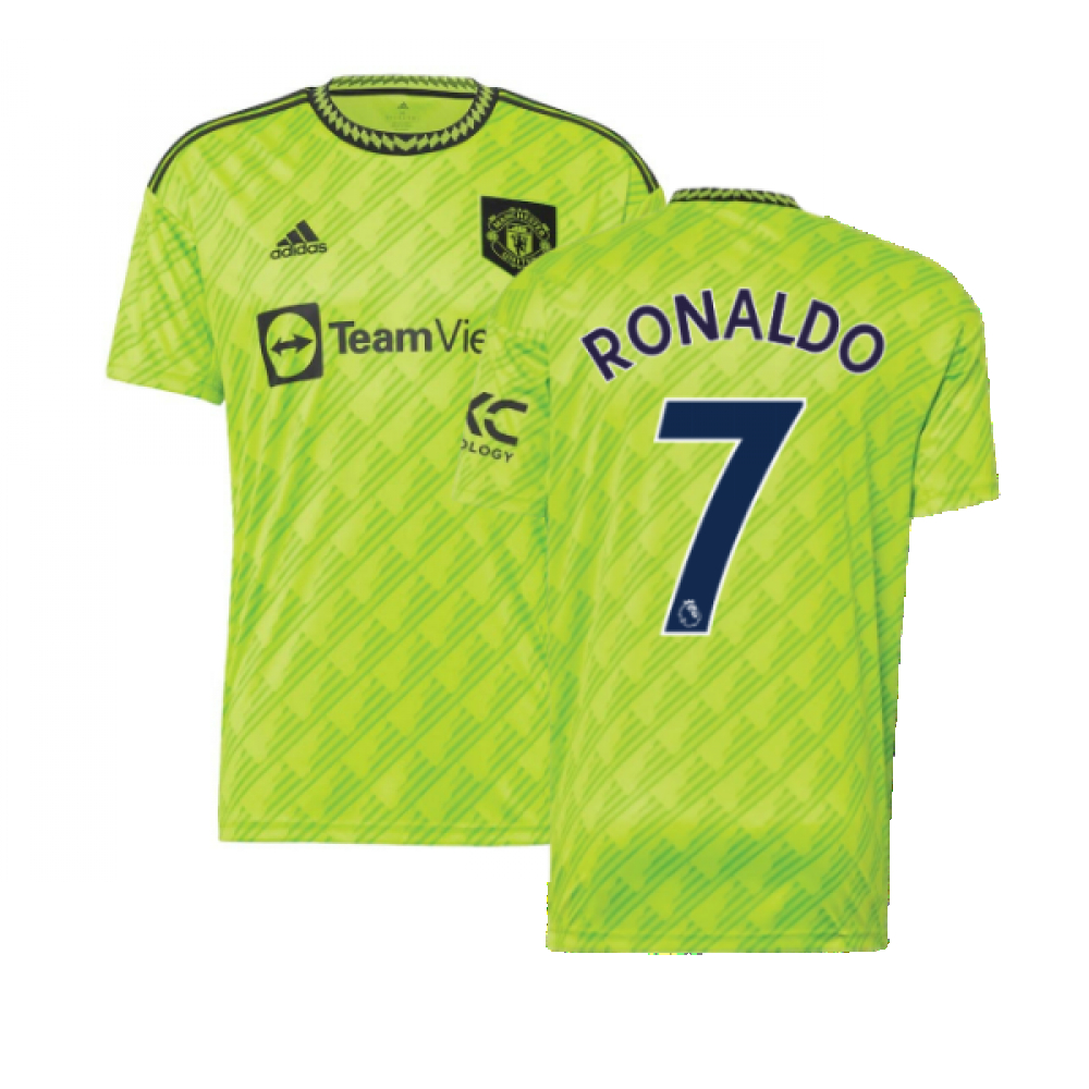 '22-'23 Man Utd Third Shirt (Ronaldo 7) Polyester Cristiano Ronaldo Manchester United Made By: Adidas Men's Green 3XL