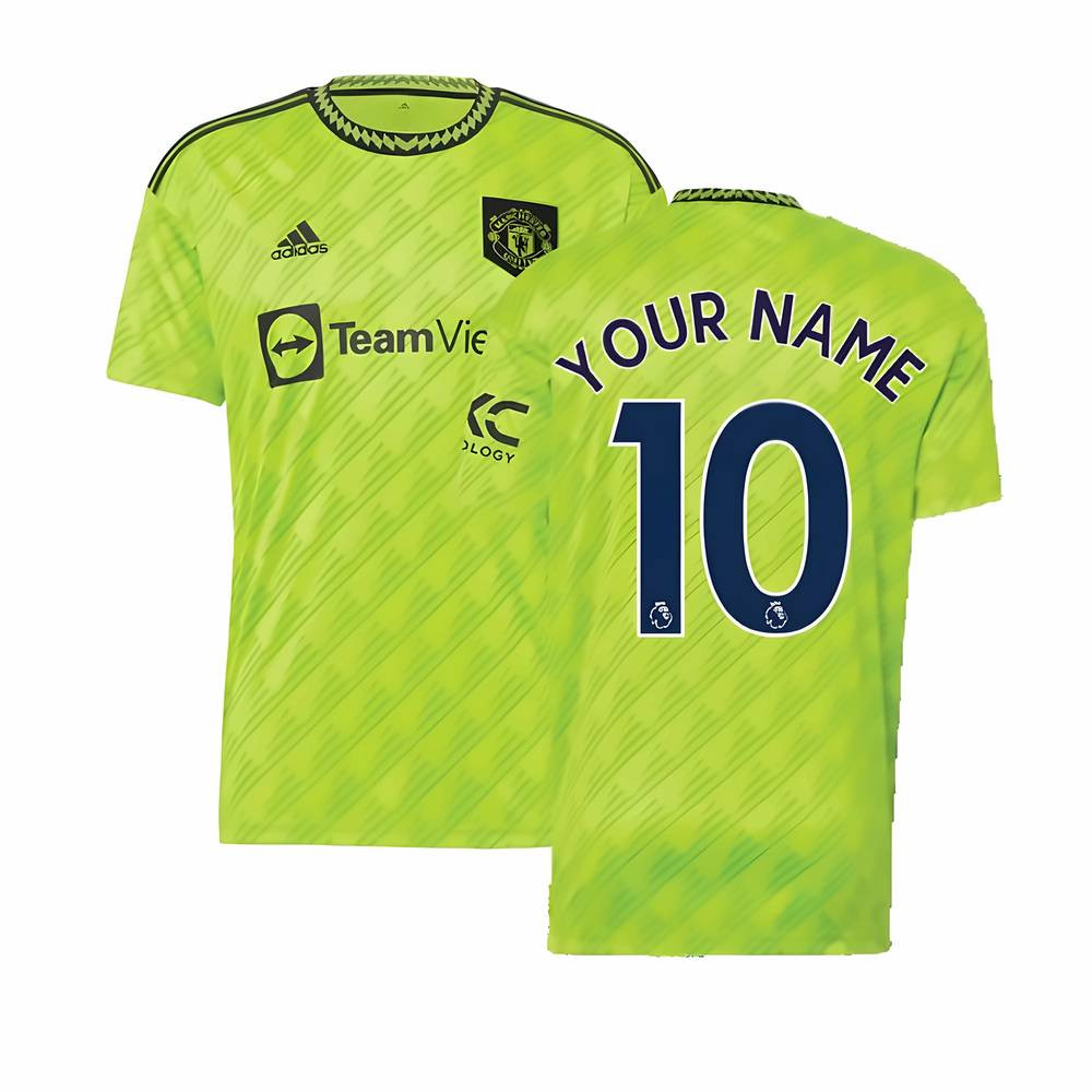'22-'23 Man Utd Third Shirt (Your Name) Polyester Manchester United Made By: Adidas Men's Green 3XL