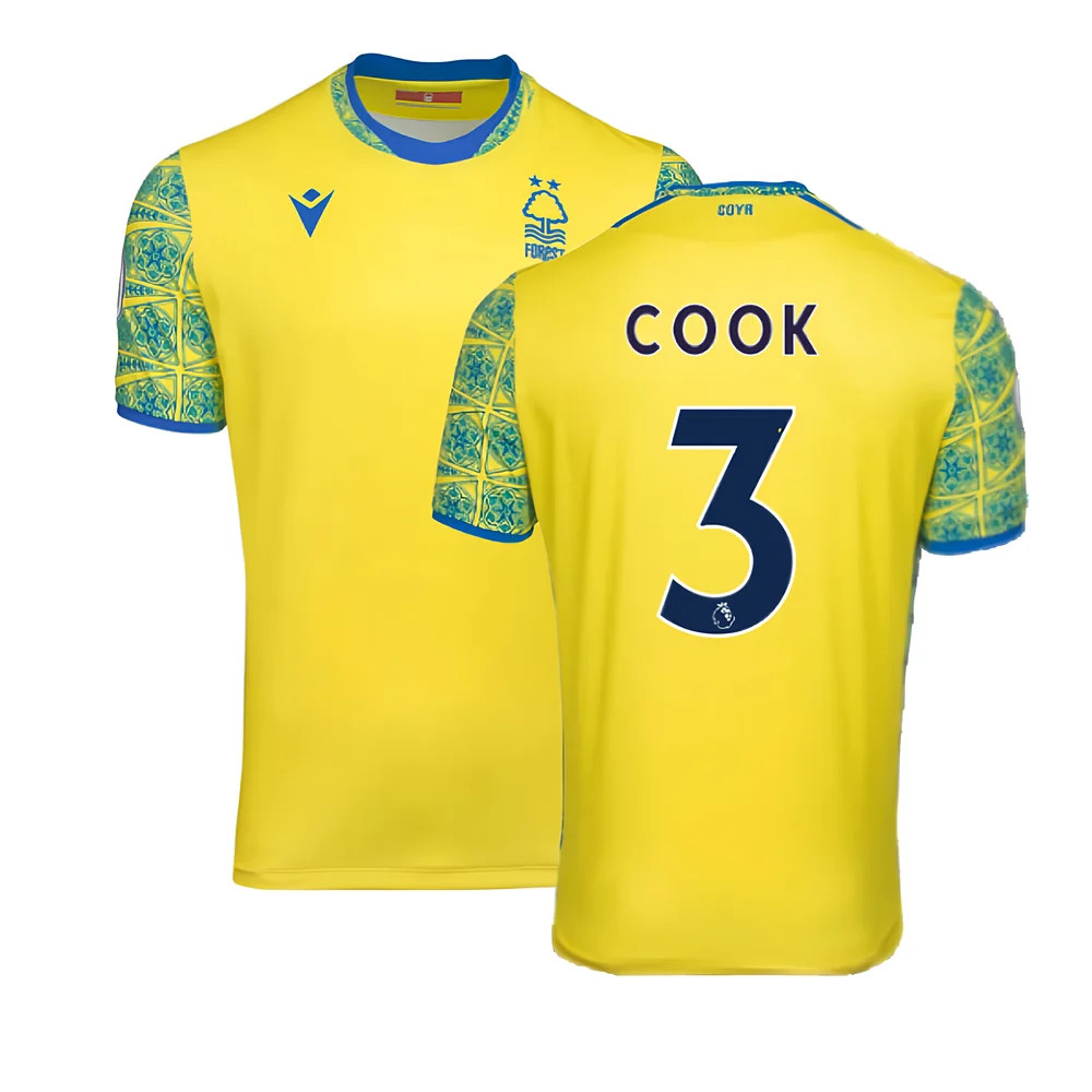 '22-'23 Nottingham Forest Away Shirt (Cook 3) Polyester Steve Cook Made By: Macron Men's Yellow Large