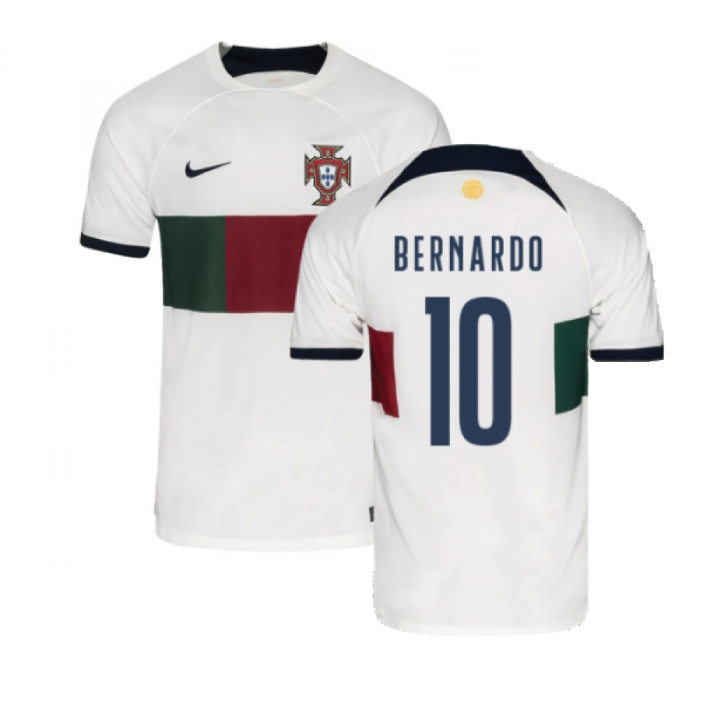 '22-'23 Portugal Away Shirt (Bernardo 10) Polyester Bernardo Silva Made By: Nike Men's White 3XL
