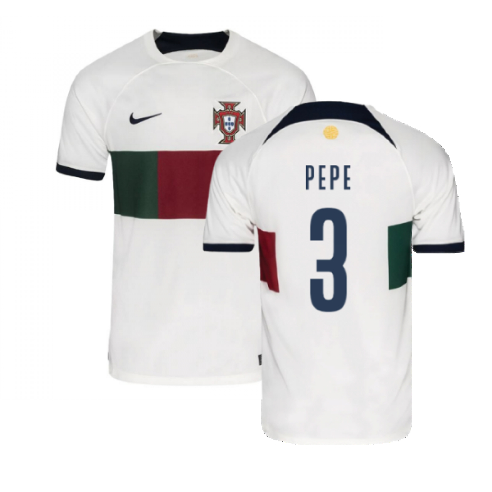 '22-'23 Portugal Away Shirt (Pepe 3) Polyester Made By: Nike Men's White 3XL