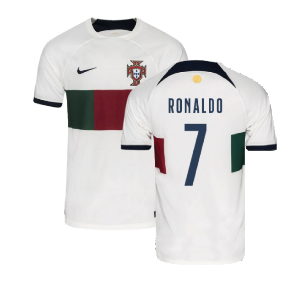 '22-'23 Portugal Away Shirt (Ronaldo 7) Polyester Cristiano Ronaldo Made By: Nike Men's White 3XL