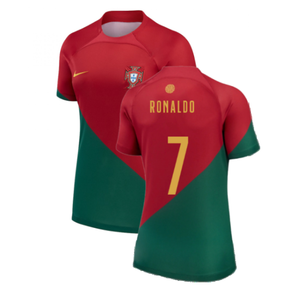 '22-'23 Portugal Home Shirt () (Ronaldo 7) Polyester Made By: Nike Women's Red Extra Large