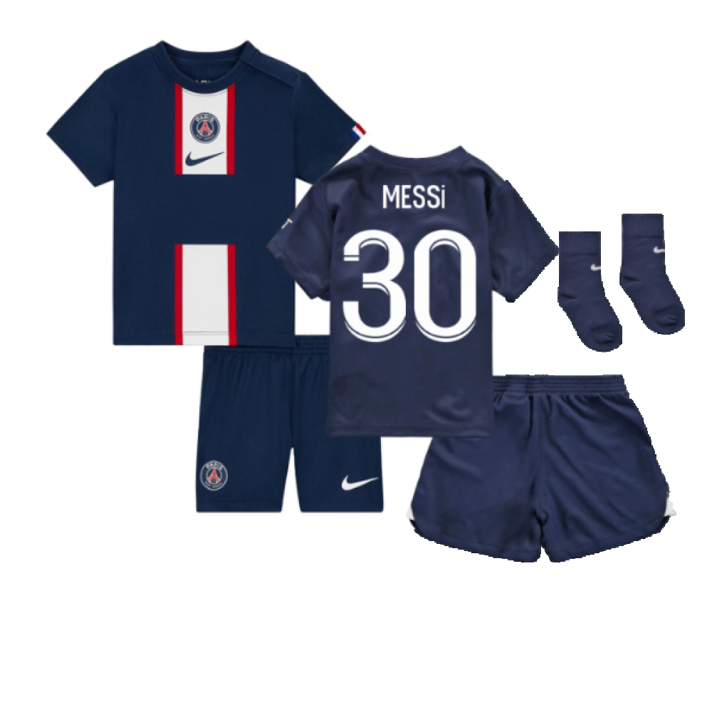 '22-'23 Psg Infants Home Kit (Messi 30) Adults 3-6 Mo Polyester Lionel Messi Made By: Nike Unisex Infant Navy 9-12 Mo