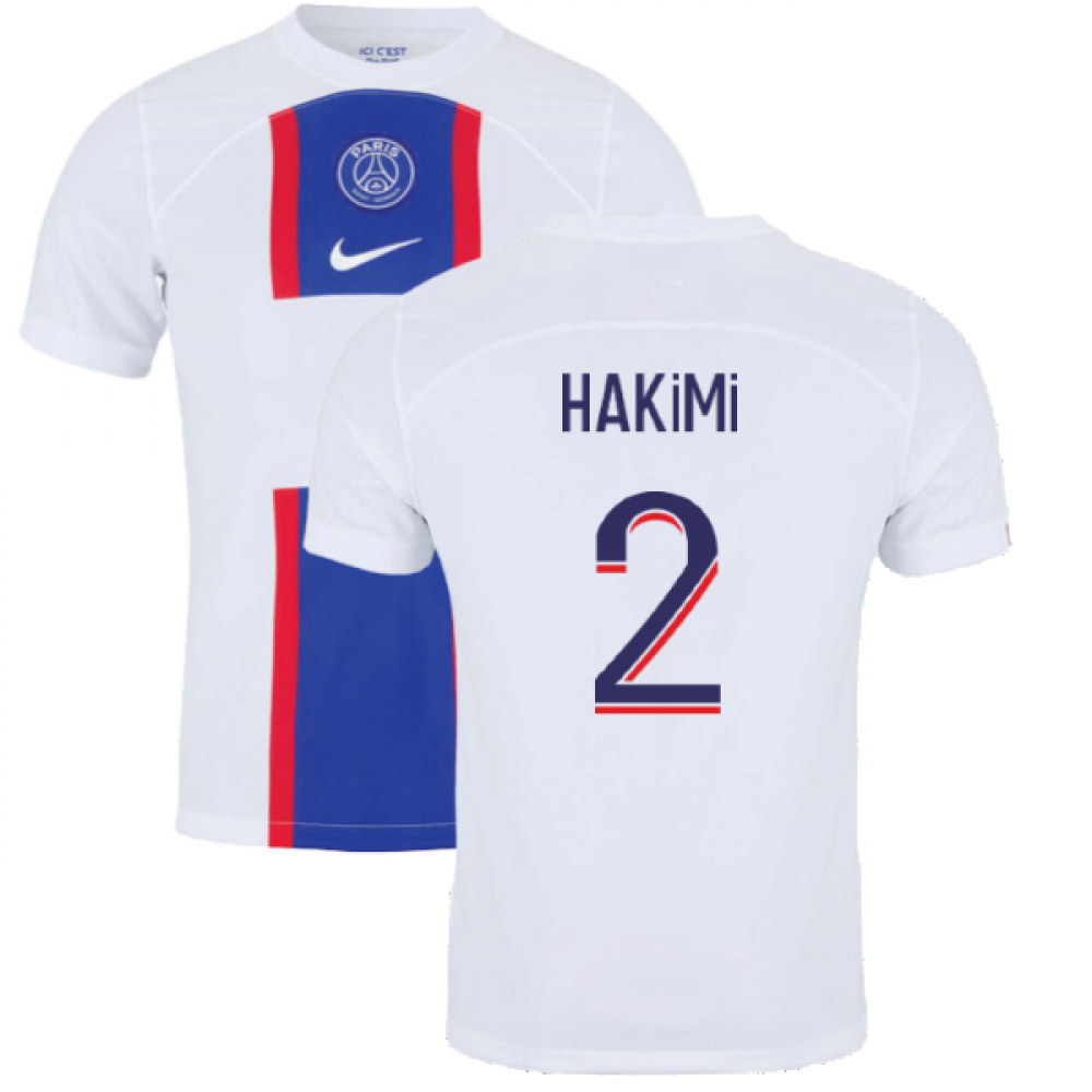 '22-'23 Psg Third Shirt (Hakimi 2) Polyester Achraf Hakimi Made By: Nike Men's Navy Xxl