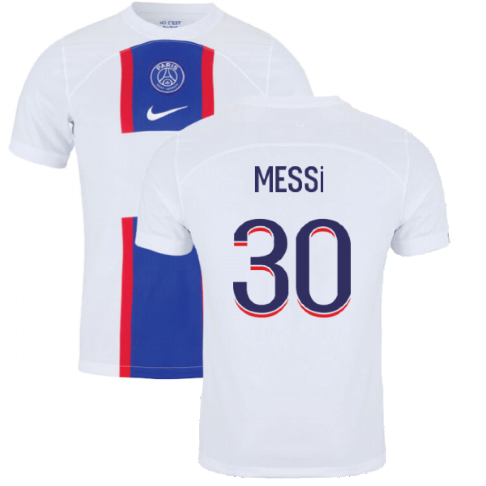 '22-'23 Psg Third Shirt (Messi 30) Polyester Lionel Messi Made By: Nike Men's Navy Xxl