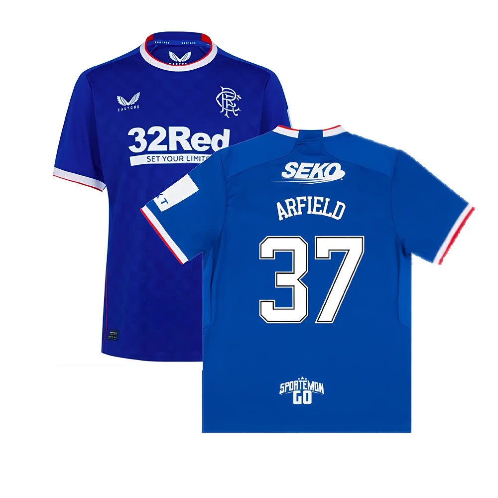 '22-'23 Rangers Home Shirt (Arfield 37) Polyester Scott Arfield Made By: Castore Men's Blue Large