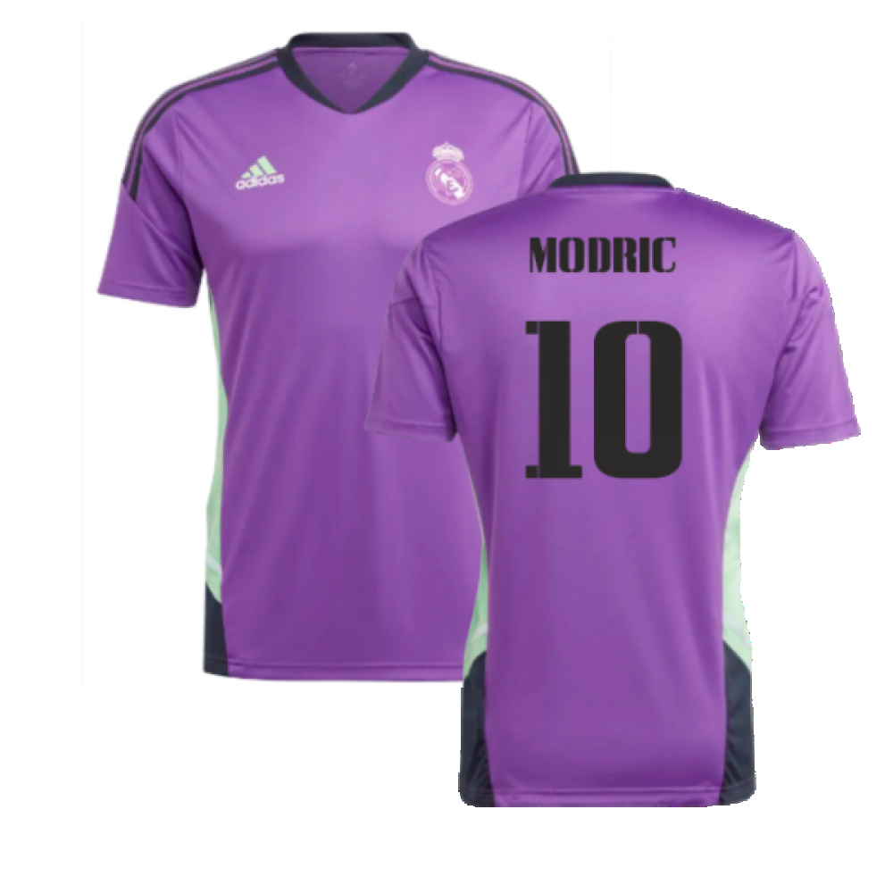 '22-'23 Real Madrid Condivo Training Jersey (Purple) (Modric 10) Polyester Luka Modric Made By: Adidas Men's Purple Xxl