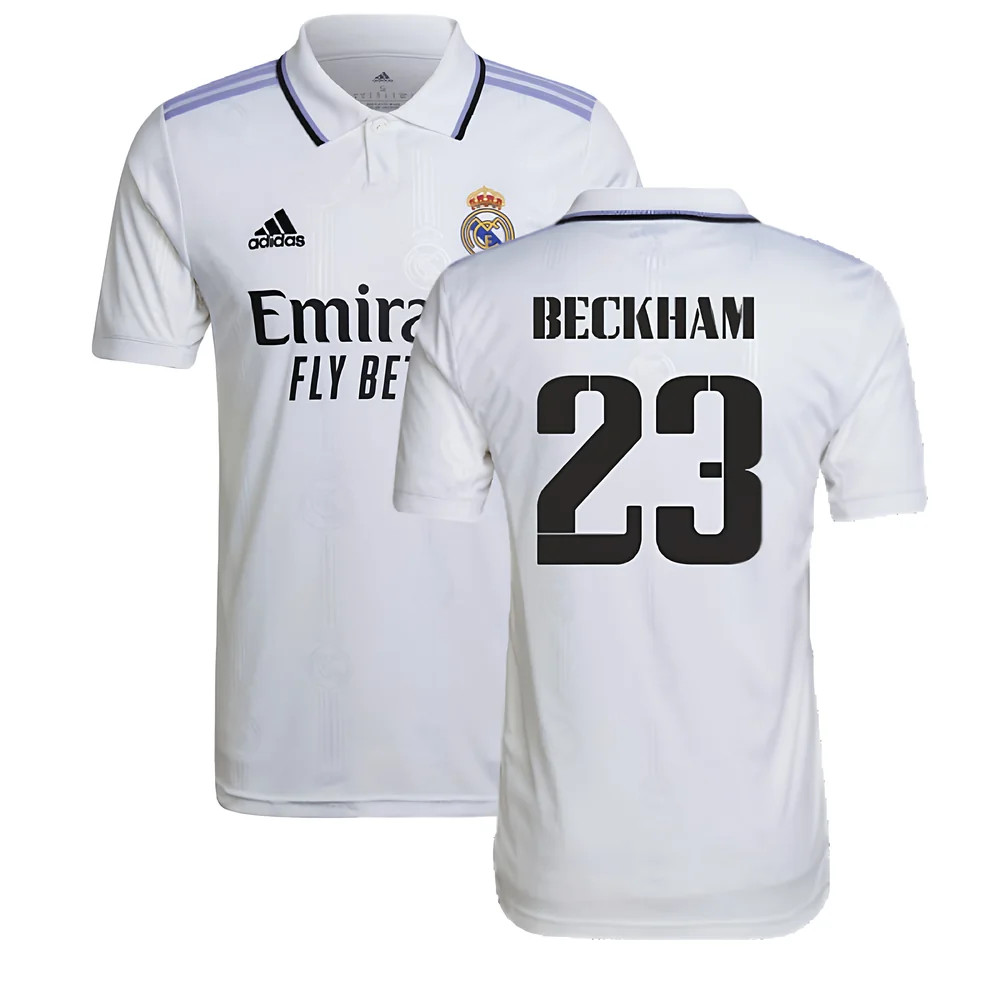 '22-'23 Real Madrid Home Shirt (Beckham 23) Polyester David Beckham Made By: Adidas Men's White Xxl