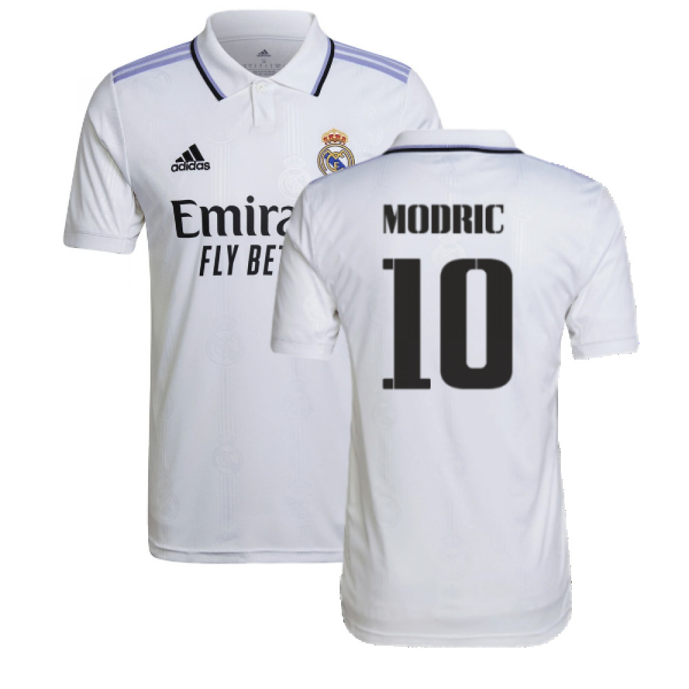 '22-'23 Real Madrid Home Shirt (Modric 10) Polyester Luka Modric Made By: Adidas Men's White 3XL