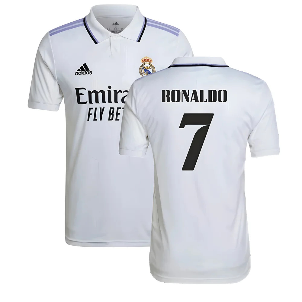 '22-'23 Real Madrid Home Shirt (Ronaldo 7) Polyester Cristiano Ronaldo Made By: Adidas Men's White Xxl