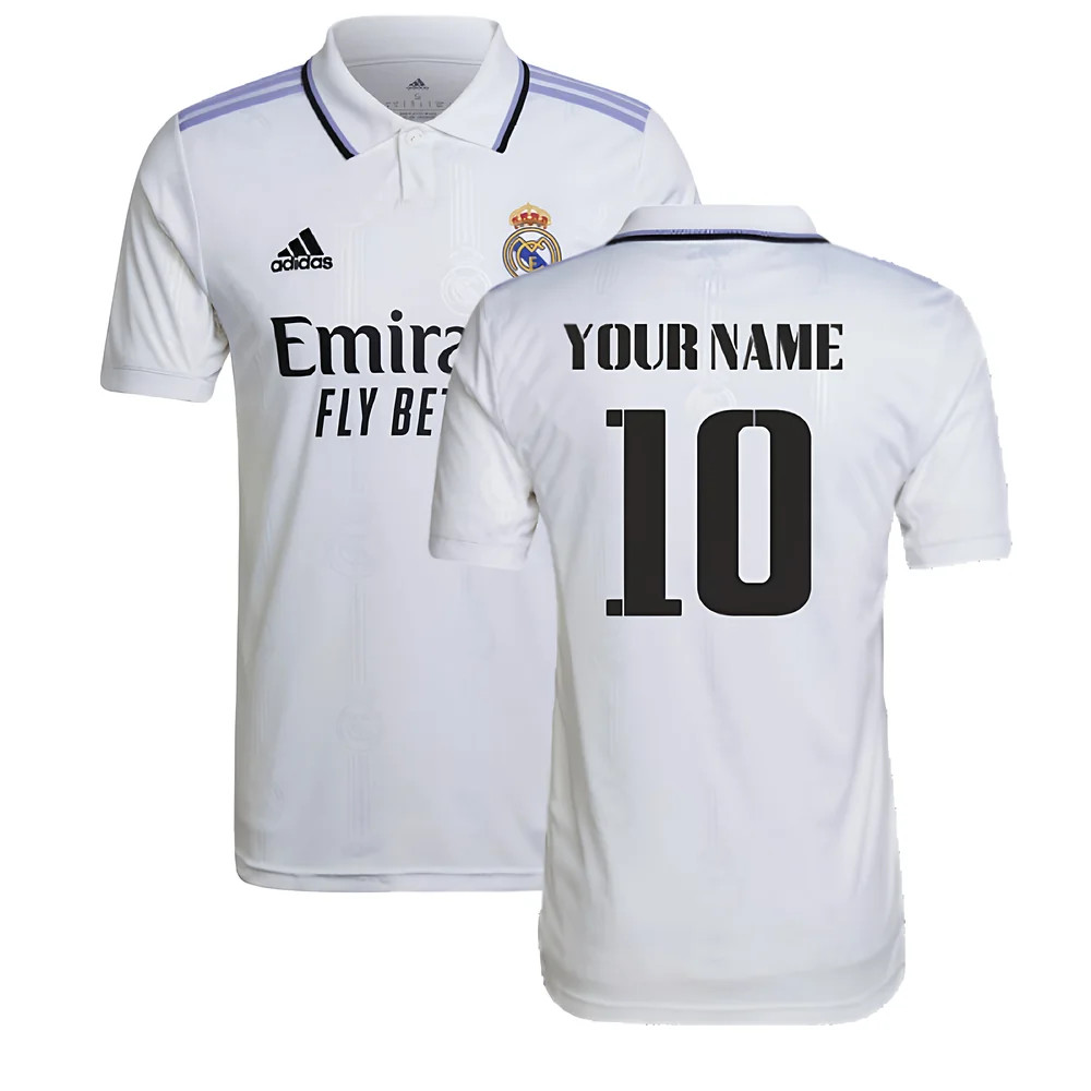 '22-'23 Real Madrid Home Shirt (Your Name) Polyester Made By: Adidas Men's White Xxl