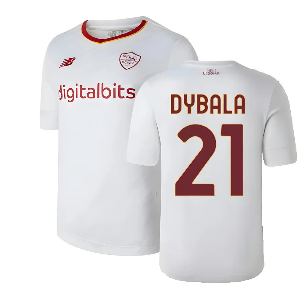 '22-'23 Roma Away Shirt (Dybala 21) Polyester Paulo Dybala Made By: New Balance Men's White Xxl