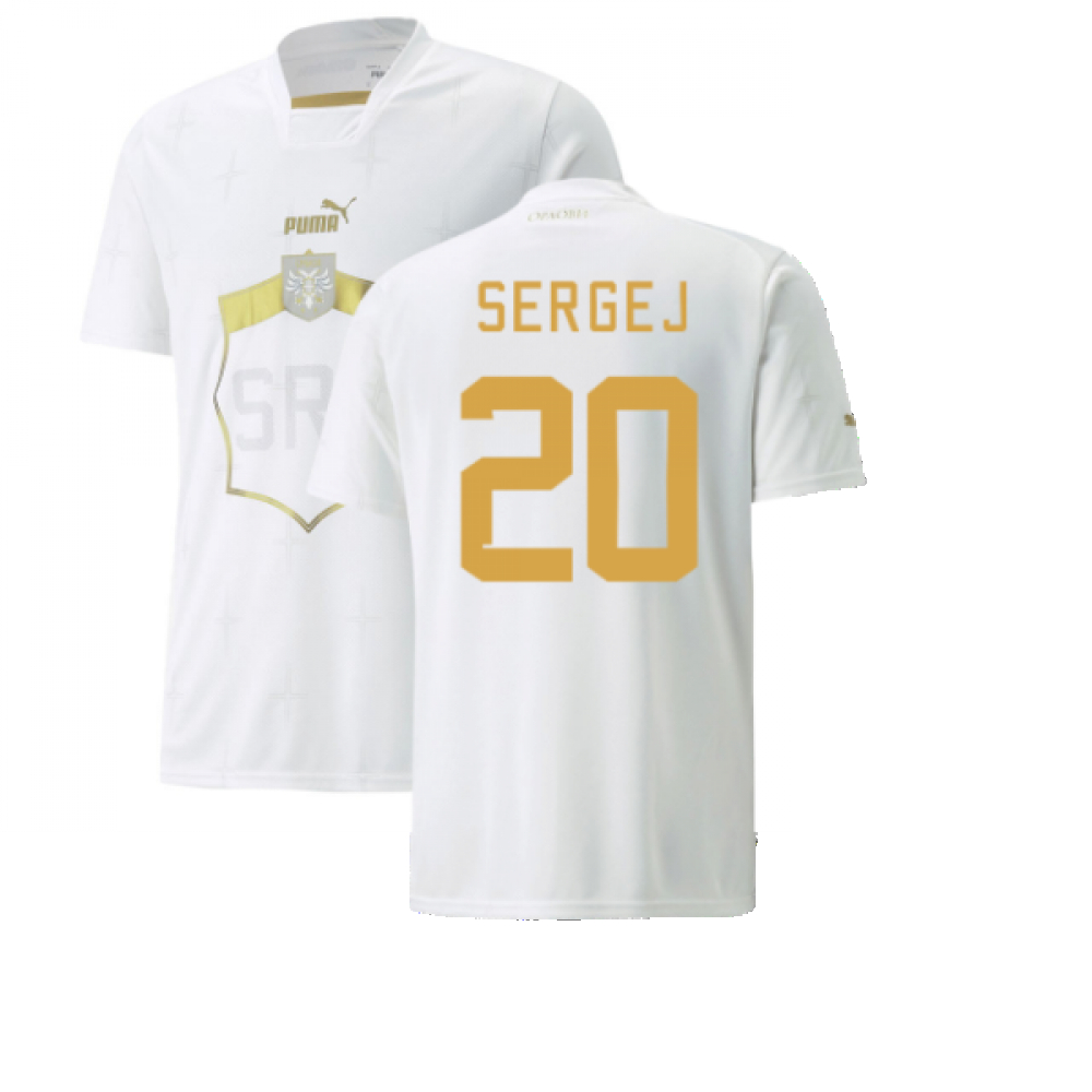 '22-'23 Serbia Away Shirt (Sergej 20) Polyester Sergej Milinkovic-Savic Made By: Puma Men's White Medium