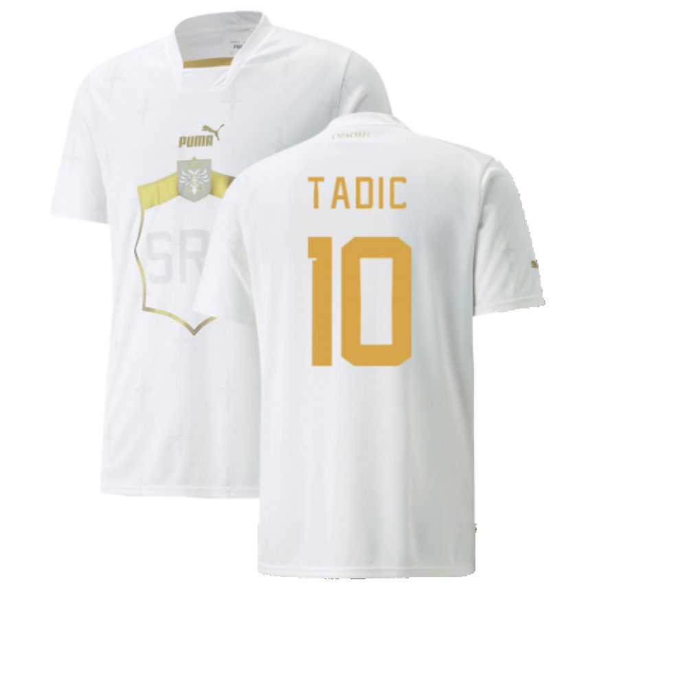 '22-'23 Serbia Away Shirt (Tadic 10) Polyester Made By: Puma Men's White Medium