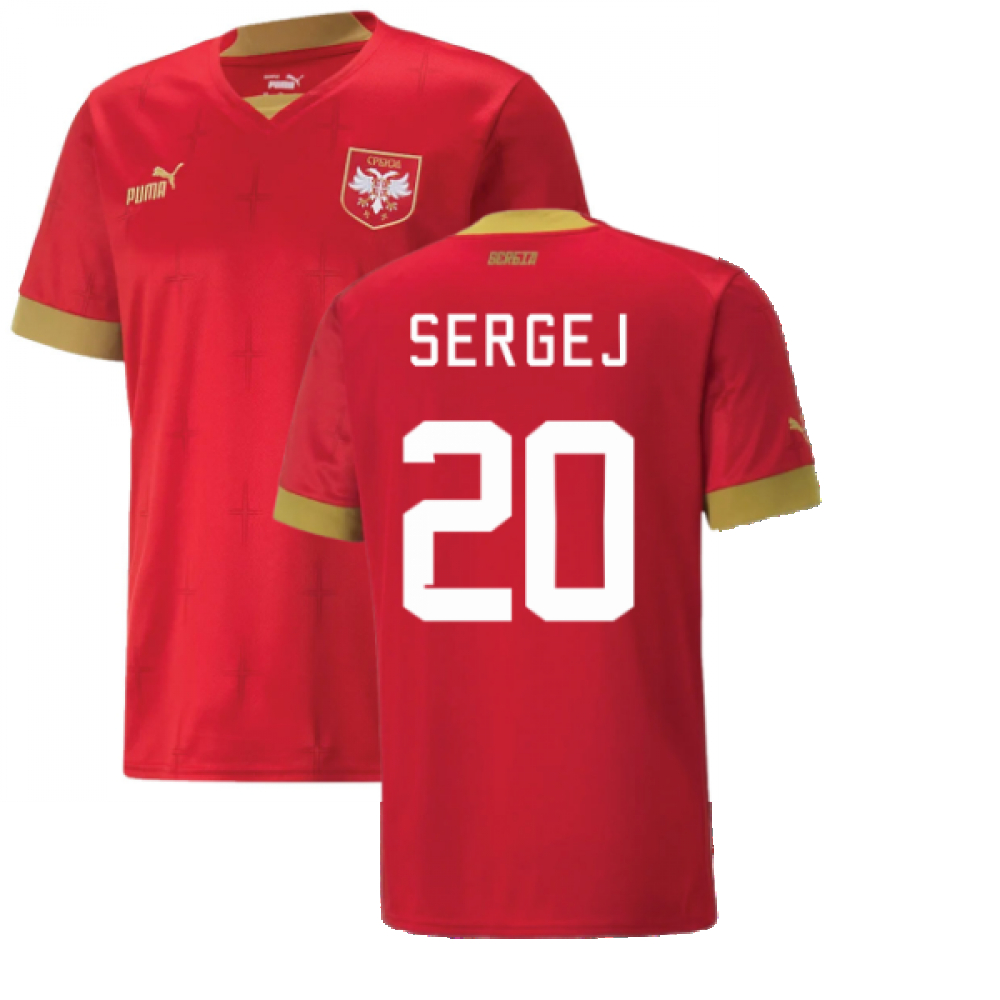 '22-'23 Serbia Home Shirt (Sergej 20) Polyester Sergej Milinkovic-Savic Made By: Puma Men's Red Large