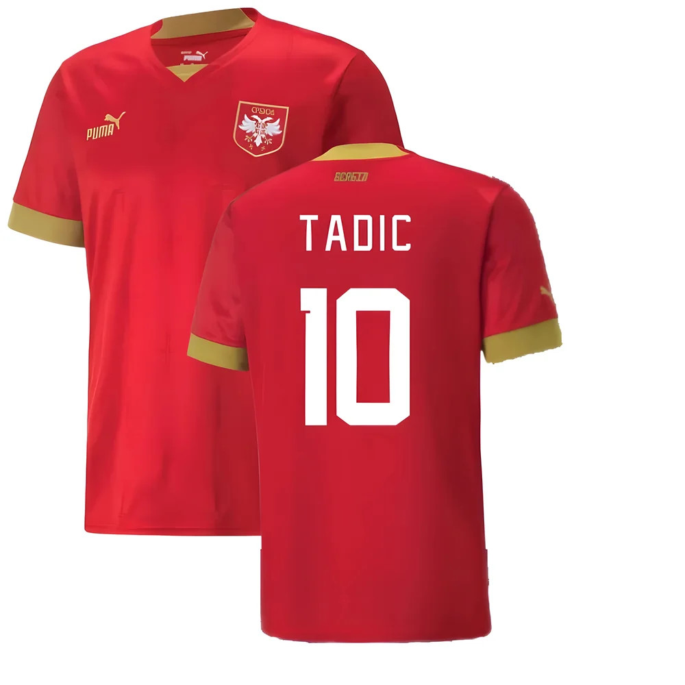 '22-'23 Serbia Home Shirt (Tadic 10) Polyester Made By: Puma Men's Red Large