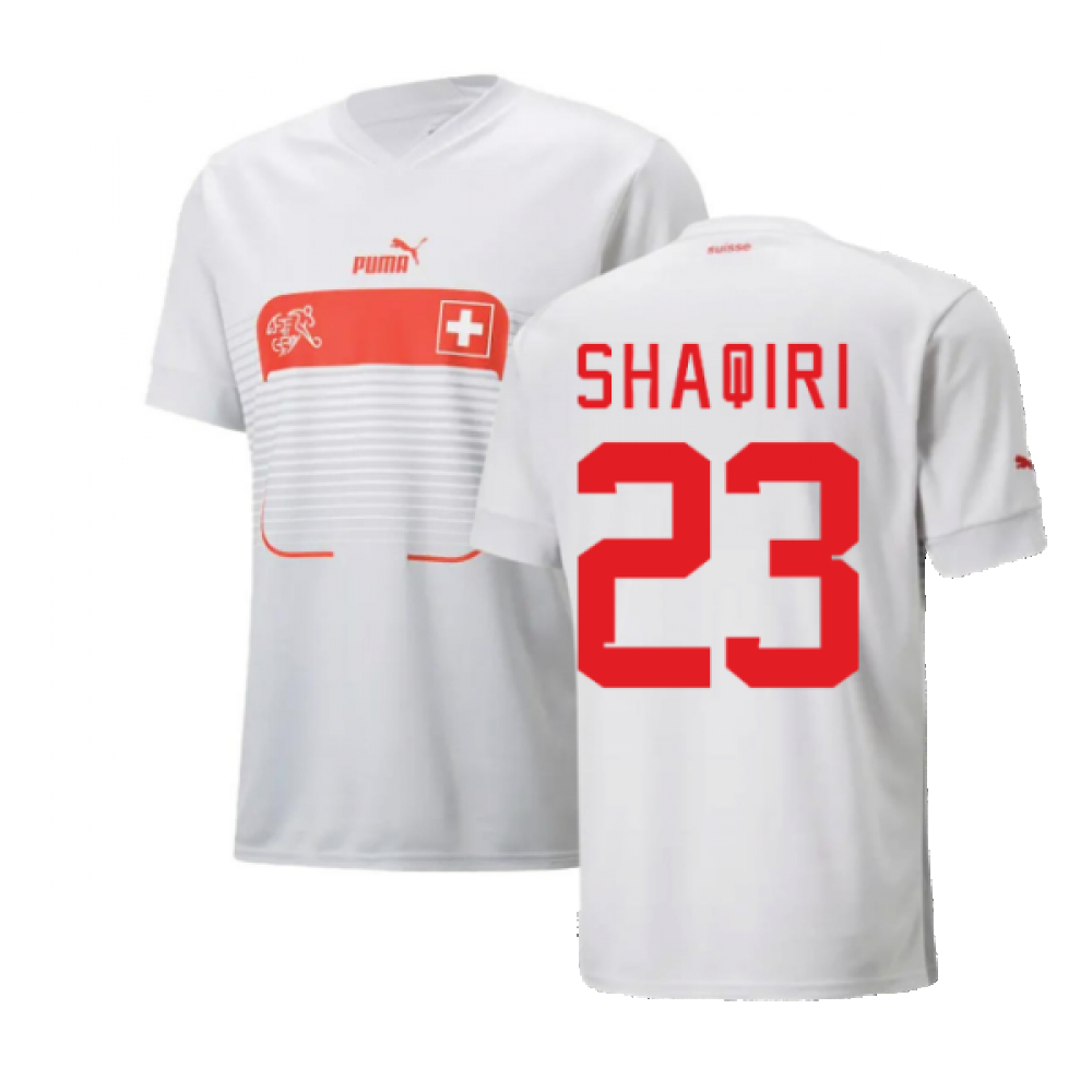 '22-'23 Switzerland Away Shirt (Shaqiri 23) Polyester Made By: Puma Men's White Large