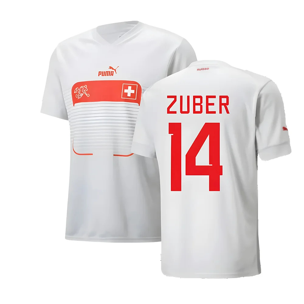 '22-'23 Switzerland Away Shirt (Zuber 14) Polyester Steven Zuber Made By: Puma Men's White Extra Large