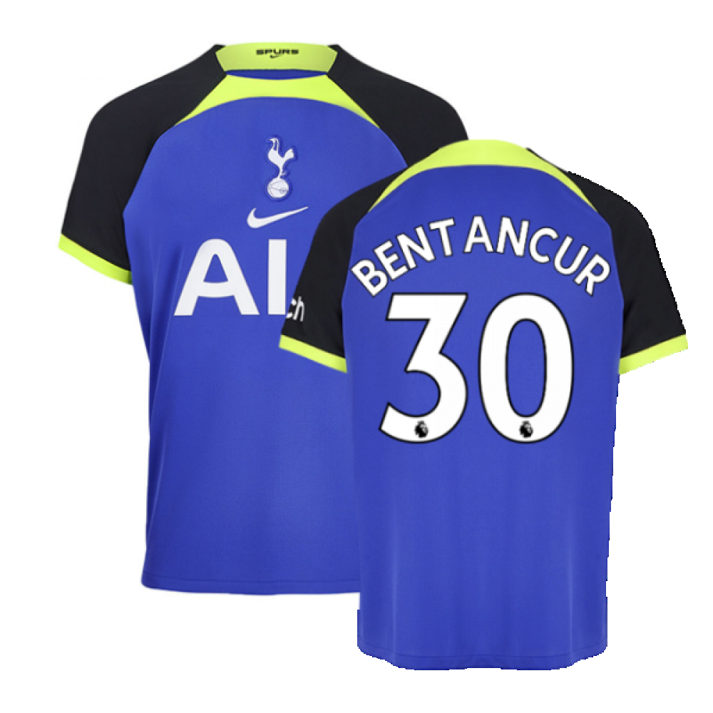 '22-'23 Tottenham Away Shirt (Bentancur 30) Polyester Rodrigo Bentancur Made By: Nike Men's Navy Small