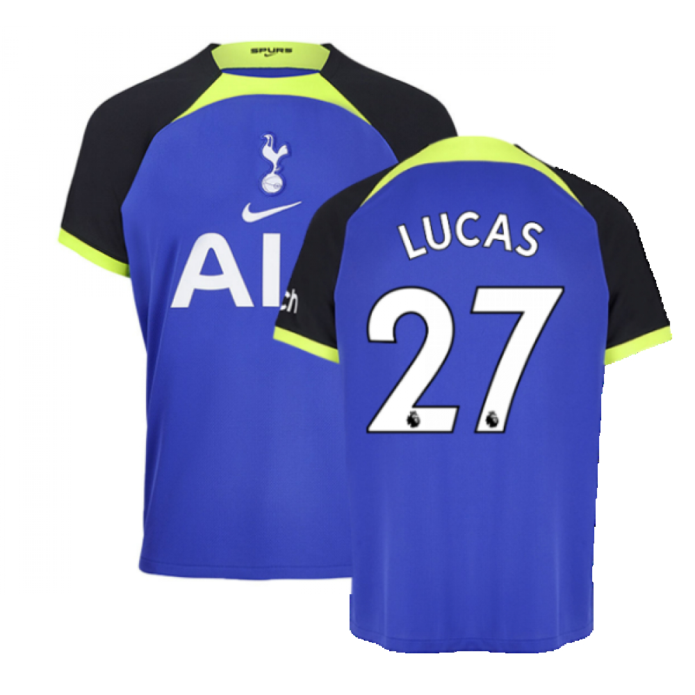 '22-'23 Tottenham Away Shirt (Lucas 27) Polyester Lucas Moura Made By: Nike Men's Navy Medium