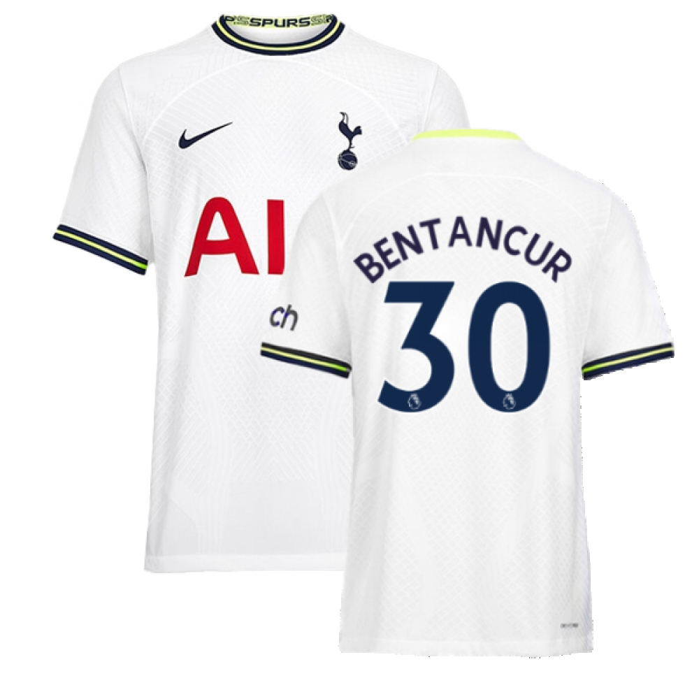 '22-'23 Tottenham Vapor Home Shirt (Bentancur 30) Polyester Rodrigo Bentancur Made By: Nike Men's White Small