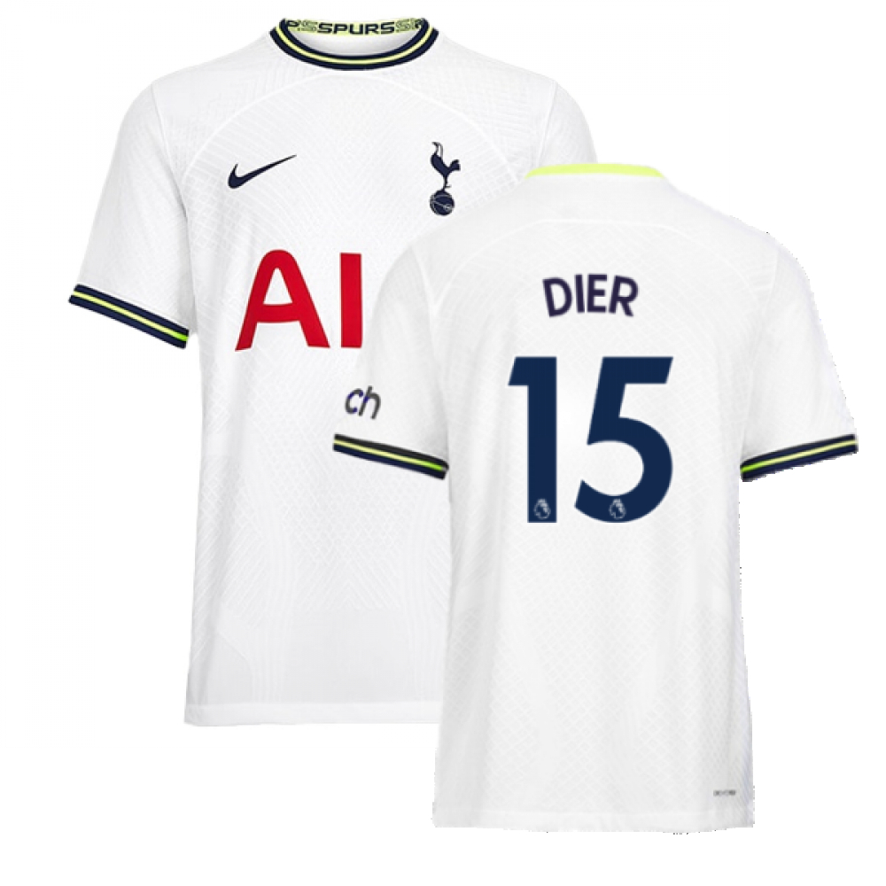 '22-'23 Tottenham Vapor Home Shirt (Dier 15) Polyester Eric Dier Made By: Nike Men's White Small