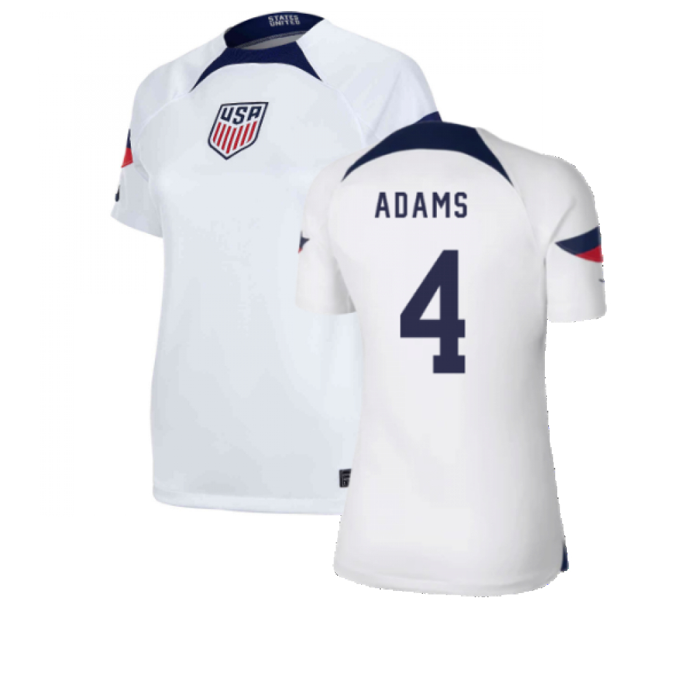 '22-'23 Usa Home Shirt () (Adams 4) Polyester Tyler Adams Made By: Nike Women's White Large