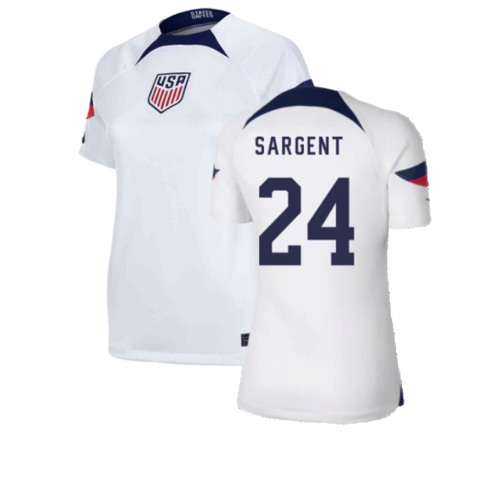 '22-'23 Usa Home Shirt () (Sargent 24) Polyester Josh Sargent Made By: Nike Women's White Extra Large